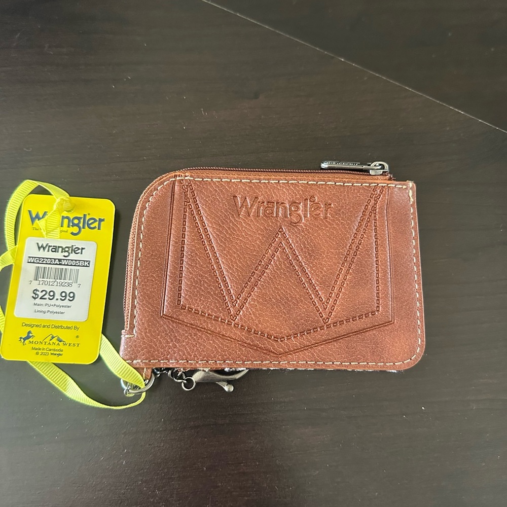 Wrangler Brown and Purple Patterned Card Holder